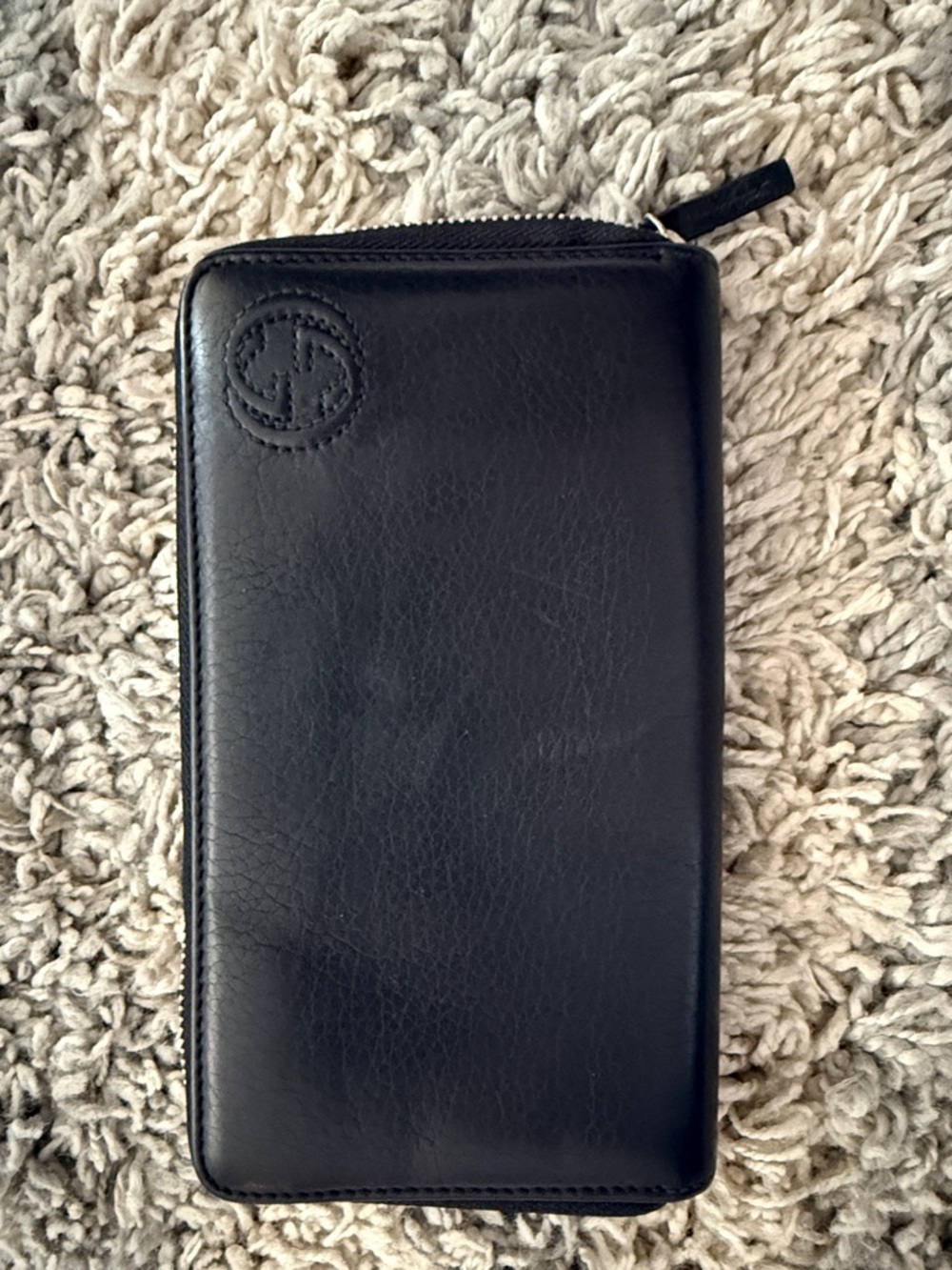 Gucci Black Leather Zip-Around Wallet